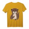 Genervter Otter zeigt Mittelfinger - Handgezeichnetes Comicstyle T-Shirt für Natur- und Tierliebhaber, Wanderer & Morgenmuffel