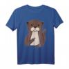 Genervter Otter zeigt Mittelfinger - Handgezeichnetes Comicstyle T-Shirt für Natur- und Tierliebhaber, Wanderer & Morgenmuffel