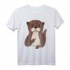 Genervter Otter zeigt Mittelfinger - Handgezeichnetes Comicstyle T-Shirt für Natur- und Tierliebhaber, Wanderer & Morgenmuffel