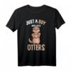 Just a Boy Who Loves Otters Jungen Kinder Otter T-Shirt – Niedliches Geschenk für Otter-Liebhaber zum Geburtstag oder Weihnachten