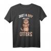 Just a Boy Who Loves Otters Jungen Kinder Otter T-Shirt – Niedliches Geschenk für Otter-Liebhaber zum Geburtstag oder Weihnachten