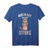 Just a Boy Who Loves Otters Jungen Kinder Otter T-Shirt – Niedliches Geschenk für Otter-Liebhaber zum Geburtstag oder Weihnachten
