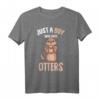 Just a Boy Who Loves Otters Jungen Kinder Otter T-Shirt – Niedliches Geschenk für Otter-Liebhaber zum Geburtstag oder Weihnachten
