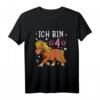 Kinder 4. Geburtstag Mädchen Pferde Shetty T-Shirt - Süßes Geburtstags Shirt mit Pony Motiv für Pferdeliebende Mädchen