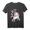 Kinder 2. Geburtstag Mädchen T-Shirt mit Pferde und Tieren - Süßer Spruch 'Ich bin jetzt zwei' für Pferdeliebende Geburtstagsfeier