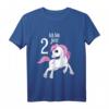 Kinder 2. Geburtstag Mädchen T-Shirt mit Pferde und Tieren - Süßer Spruch 'Ich bin jetzt zwei' für Pferdeliebende Geburtstagsfeier