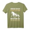 Vorsicht Vor Der Reiterin - Das Pferd Ist Harmlos Lustiges Reiterinnen T-Shirt für Pferdeliebhaberinnen, Damen & Mädchen zum Geburtstag oder Weihnachten