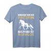 Vorsicht Vor Der Reiterin - Das Pferd Ist Harmlos Lustiges Reiterinnen T-Shirt für Pferdeliebhaberinnen, Damen & Mädchen zum Geburtstag oder Weihnachten