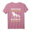 Vorsicht Vor Der Reiterin - Das Pferd Ist Harmlos Lustiges Reiterinnen T-Shirt für Pferdeliebhaberinnen, Damen & Mädchen zum Geburtstag oder Weihnachten