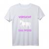 Vorsicht Vor Der Reiterin Das Pferd Ist Harmlos T-Shirt für Pferdeliebhaberinnen – Lustiges Reitsport-Motiv für Freizeit & Training