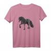 Schwarzes Friesian Pferd T-Shirt - Schönes Geschenk für Pferdeliebhaber und Reitfans