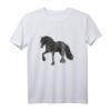 Schwarzes Friesian Pferd T-Shirt - Schönes Geschenk für Pferdeliebhaber und Reitfans