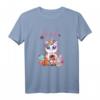 Mila mit Eichhörnchen, Einhorn, Hund, Katze, Pferd & Schmetterling - Knuffiges Kinder T-Shirt für Geburtstag & Tierliebhaberinnen