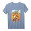 Kinder 6 Jahre alt T-Shirt mit Pferde Motiv - Süßes Geburtstagsoutfit für Jungen und Mädchen zum 6. Geburtstag, perfekt als Geschenk und Partydekoration