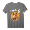 Kinder 6 Jahre alt T-Shirt mit Pferde Motiv - Süßes Geburtstagsoutfit für Jungen und Mädchen zum 6. Geburtstag, perfekt als Geschenk und Partydekoration