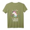 Kinder Einhorn Pferd T-Shirt mit Name Sarah – Perfektes Mädchen Geschenk, personalisiertes Einhorn-Design für Reit- und Ponyliebhaberinnen