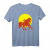 Rassehengst mit wehender Mähne im Sonnenuntergang - Pferde T-Shirt als Geschenk für Reiter, Pferdeliebhaber und Tierfreunde