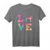 Bunte Pharao Hund Liebe-r Dad Mama T-Shirt – Lustiges Geschenk für Hundeliebhaber zu Muttertag, Geburtstag & Weihnachten
