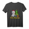 Feliz Navidog Pudel Nikolausmütze Weihnachten T-Shirt - Lustiges Geschenk für Hundeliebhaber & Pudelbesitzer zu Weihnachten