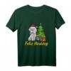 Feliz Navidog Pudel Nikolausmütze Weihnachten T-Shirt - Lustiges Geschenk für Hundeliebhaber & Pudelbesitzer zu Weihnachten