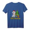 Feliz Navidog Pudel Nikolausmütze Weihnachten T-Shirt - Lustiges Geschenk für Hundeliebhaber & Pudelbesitzer zu Weihnachten