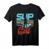 SUP Retro Damen Mädchen Stand Up Paddle T-Shirt - Perfektes Geschenk für Wassersportler, Surfer & Strandliebhaber
