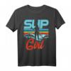 SUP Retro Damen Mädchen Stand Up Paddle T-Shirt - Perfektes Geschenk für Wassersportler, Surfer & Strandliebhaber