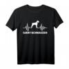 Riesenschnauzer Herzschlag T-Shirt mit Name – Personalisiertes Hundetier-Shirt für Hunde-Liebhaber und Riesenschnauzer Besitzer