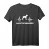 Riesenschnauzer Herzschlag T-Shirt mit Name – Personalisiertes Hundetier-Shirt für Hunde-Liebhaber und Riesenschnauzer Besitzer