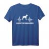 Riesenschnauzer Herzschlag T-Shirt mit Name – Personalisiertes Hundetier-Shirt für Hunde-Liebhaber und Riesenschnauzer Besitzer