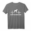 Riesenschnauzer Herzschlag T-Shirt mit Name – Personalisiertes Hundetier-Shirt für Hunde-Liebhaber und Riesenschnauzer Besitzer