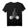 Riesenschnauzer Hund Mit Fahrrad T-Shirt - Lustiges Hundemotiv für Herrchen, Frauchen und Schnauzer-Liebhaber