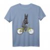 Riesenschnauzer Hund Mit Fahrrad T-Shirt - Lustiges Hundemotiv für Herrchen, Frauchen und Schnauzer-Liebhaber