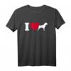 Ich liebe Rottweiler T-Shirt – Hundebesitzer Geschenk mit rotem Herz für Rottweiler-Fans