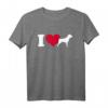 Ich liebe Rottweiler T-Shirt – Hundebesitzer Geschenk mit rotem Herz für Rottweiler-Fans