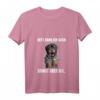 Damen Rottweiler T-Shirt mit Kaffee Spruch - Lustiges Hundemotiv für Morgenmuffel, Büro, Homeoffice & Geburtstagsgeschenk