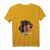 Seitenansicht Rottweiler Kopf T-Shirt mit V-Ausschnitt – Hochwertiges Hundemotiv, leichtes Basic-Shirt mit Doppelnaht