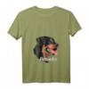 Seitenansicht Rottweiler Kopf T-Shirt mit V-Ausschnitt – Hochwertiges Hundemotiv, leichtes Basic-Shirt mit Doppelnaht