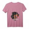 Seitenansicht Rottweiler Kopf T-Shirt mit V-Ausschnitt – Hochwertiges Hundemotiv, leichtes Basic-Shirt mit Doppelnaht