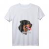 Seitenansicht Rottweiler Kopf T-Shirt mit V-Ausschnitt – Hochwertiges Hundemotiv, leichtes Basic-Shirt mit Doppelnaht