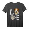HapFrog Love Russell Terrier Dog Paw Pet Rescue T-Shirt – Lustiges Vintage Hundemotiv für Hundeliebhaber, Freunde & Familie das ganze Jahr