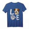 HapFrog Love Russell Terrier Dog Paw Pet Rescue T-Shirt – Lustiges Vintage Hundemotiv für Hundeliebhaber, Freunde & Familie das ganze Jahr