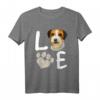 HapFrog Love Russell Terrier Dog Paw Pet Rescue T-Shirt – Lustiges Vintage Hundemotiv für Hundeliebhaber, Freunde & Familie das ganze Jahr