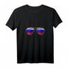 Damen Russland Sonnenbrille mit Flagge und V-Ausschnitt T-Shirt - Patriotisches Modeaccessoire & Geschenkidee