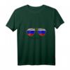 Damen Russland Sonnenbrille mit Flagge und V-Ausschnitt T-Shirt - Patriotisches Modeaccessoire & Geschenkidee