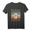 Russisches Wodka-Hemd für Frauen - Kyrillisches T-Shirt mit russischem Design, klassisch geschnitten, doppelt genäht