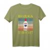 Russisches Wodka-Hemd für Frauen - Kyrillisches T-Shirt mit russischem Design, klassisch geschnitten, doppelt genäht