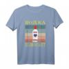Russisches Wodka-Hemd für Frauen - Kyrillisches T-Shirt mit russischem Design, klassisch geschnitten, doppelt genäht