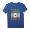 Russisches Wodka-Hemd für Frauen - Kyrillisches T-Shirt mit russischem Design, klassisch geschnitten, doppelt genäht