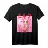 Axolotl T-Shirt mit Trinkender Erdbeermilch - Rosa Plüsch Kawaii Salamander Geschenk für Kinder, Jugendliche und Erwachsene